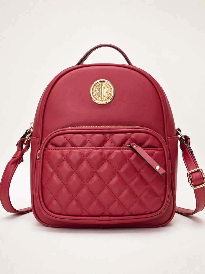 Rose Quilted Charm Backpack – Casual Luxe for Everyday E60-15