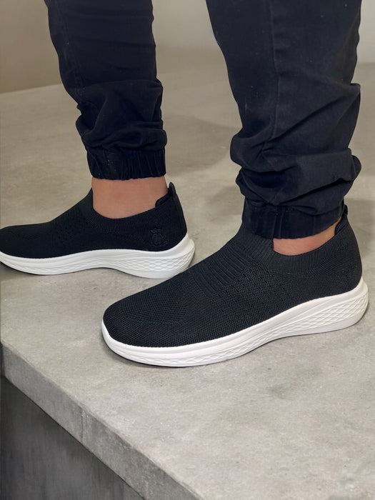 SHIDaQIN Midnight Breeze Knit Slip-On Sneakers