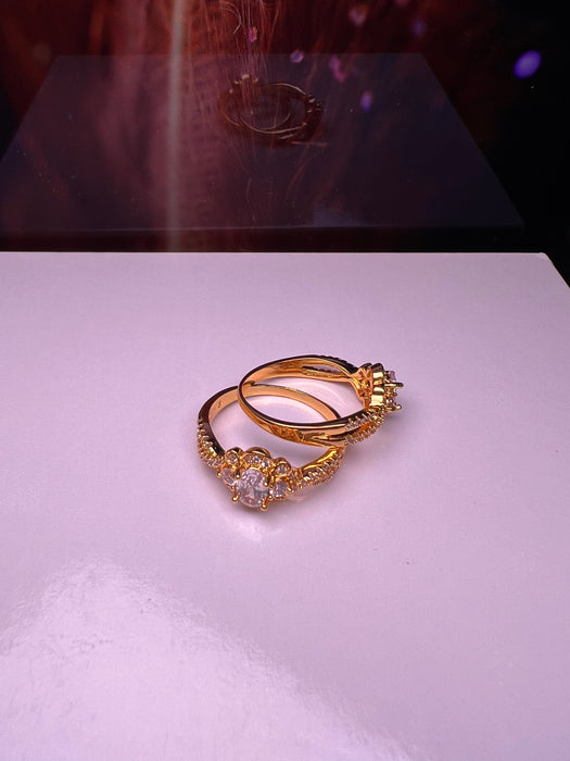Ladies Diamond Brazilian 24k Gold Plated Rings