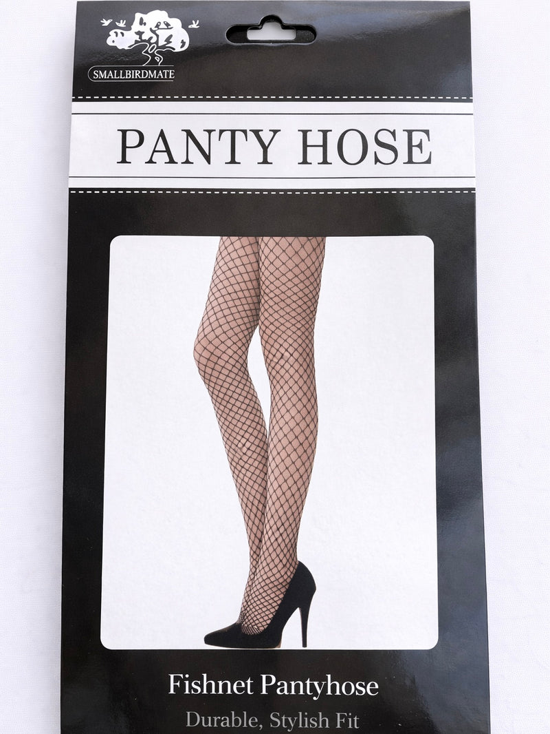 SmallBirdMate Fishnet Pantyhose – Classic Black Net Tights 1309-1