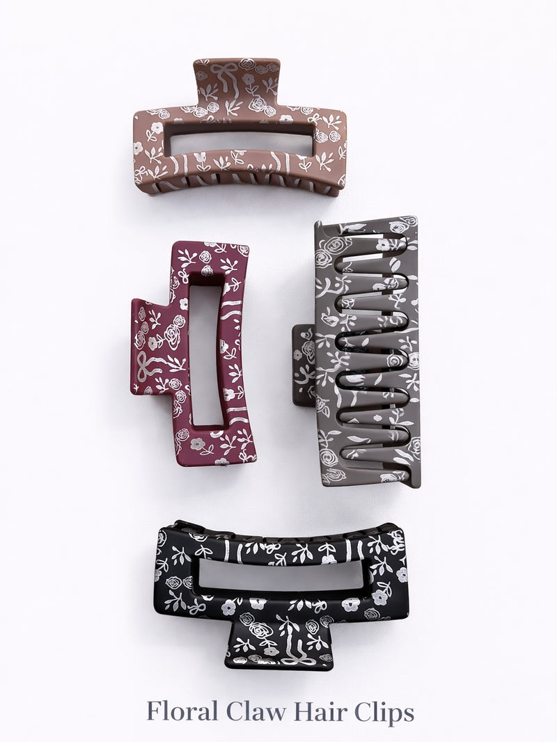 Floral Matte Hair Claw Clip 3058-2