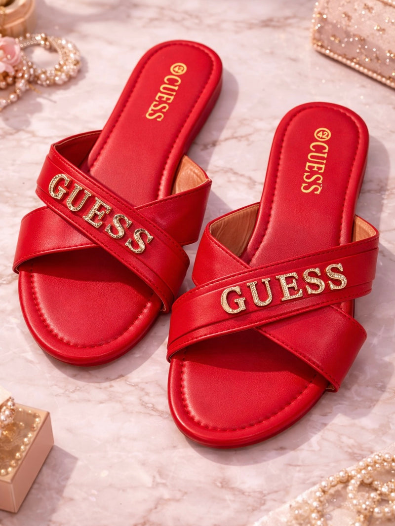 Luxe Cross-Strap Slide Sandals A15-30