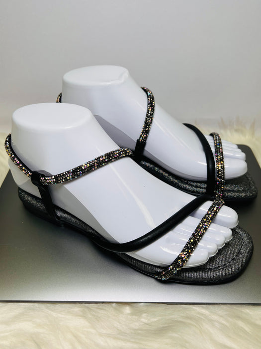 Beira Rio Rhinestone Decor Flat Comfort Sandals