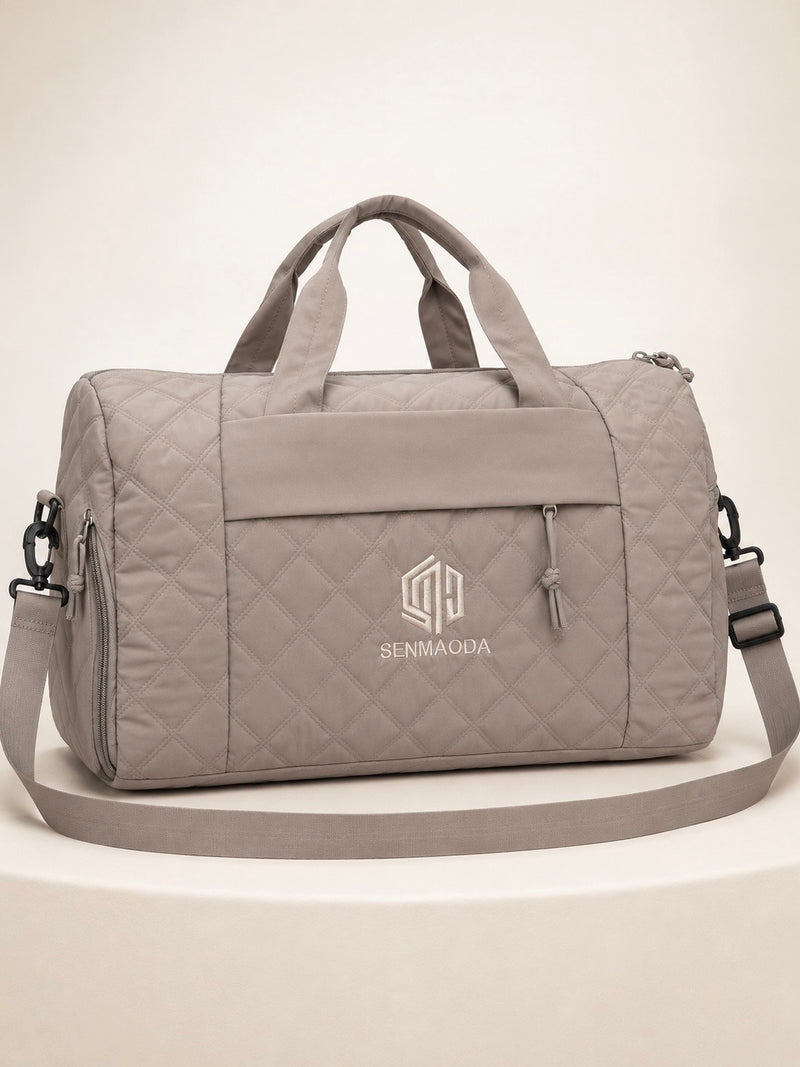 SENMAODA Luxe Quilted Weekend Duffel Bag A-059