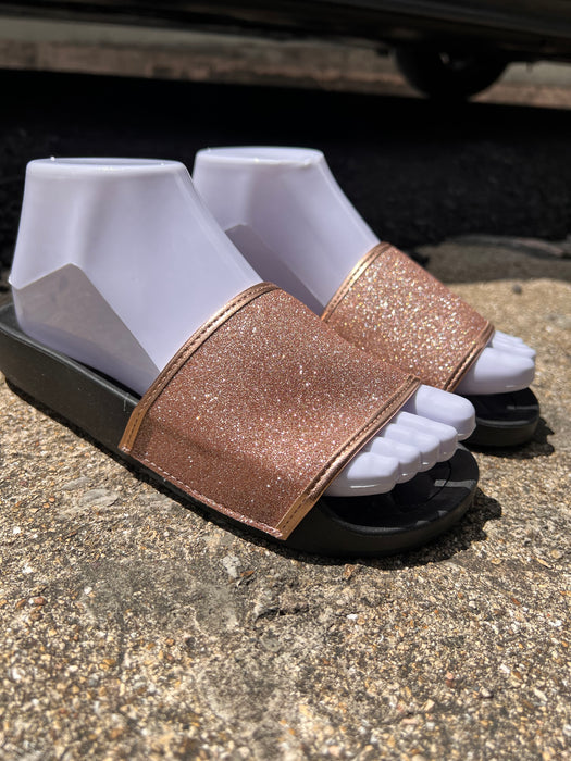 Moleca Ladies Comfort Glitter Slide Sandals – Stylish and Sparkling Everyday Wear