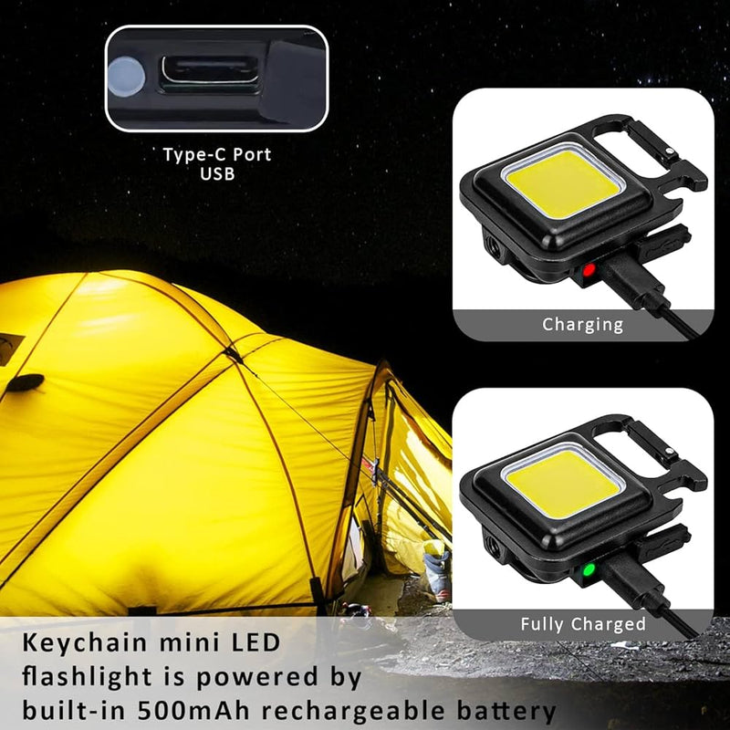 COB Single Pack Rechargeable Keychain Light - Compact & Powerful Illumination