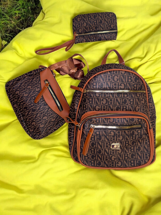 Monogram 3-Piece Backpack by GRENOBIL- A5264