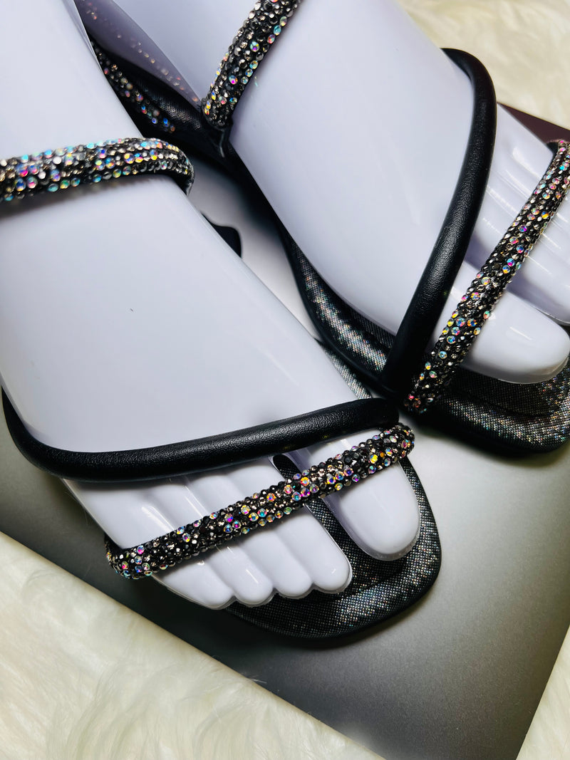 Beira Rio Rhinestone Decor Flat Comfort Sandals