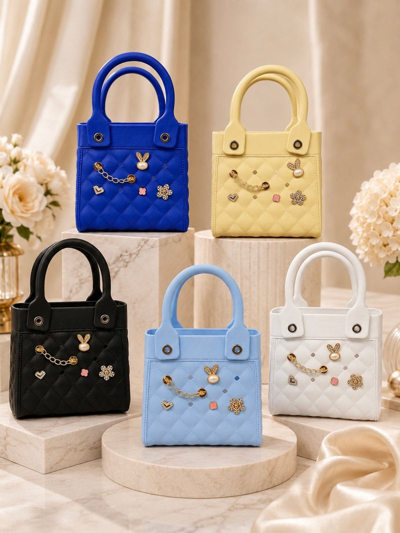 Charm Detail Quilted Mini Handbag A063