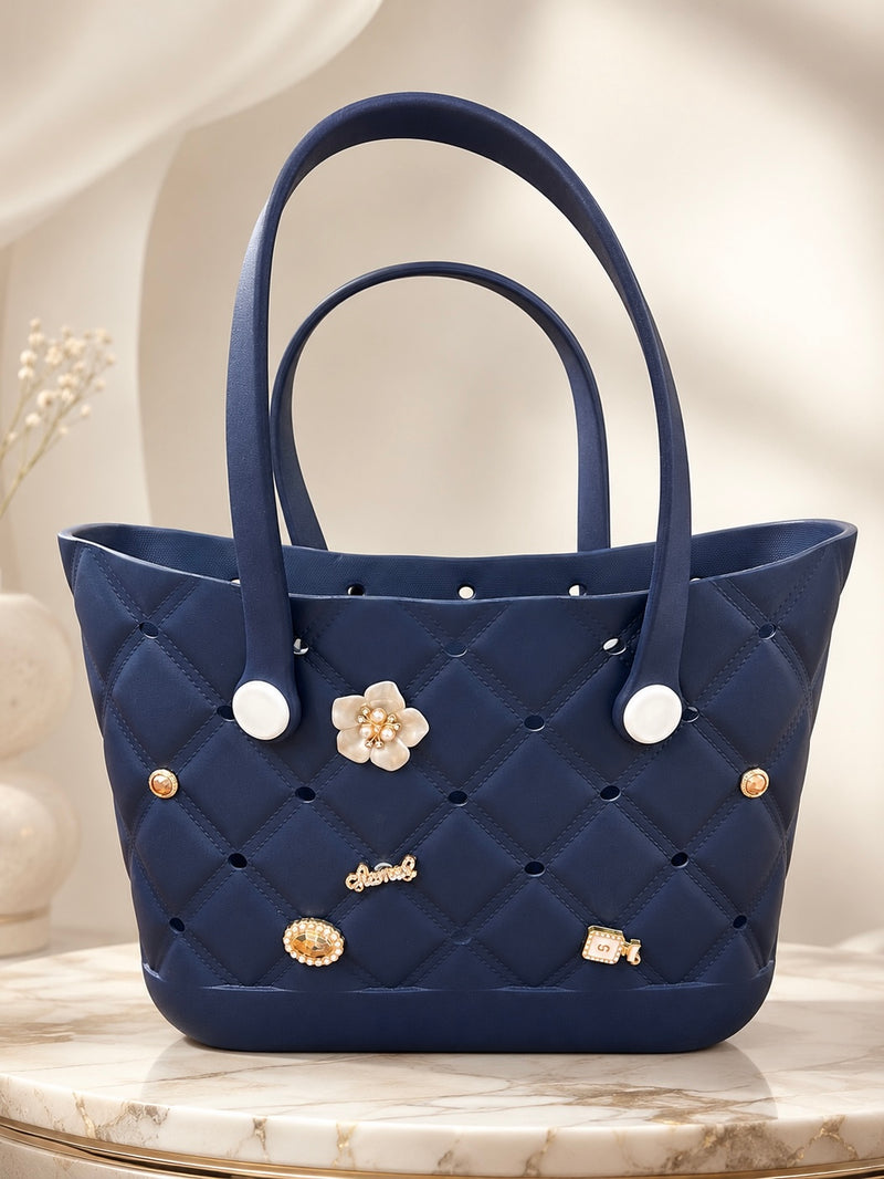 Charmed Quilted Rubber Tote Bag A066