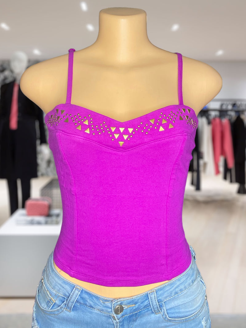 Solid Bustier Crop Cami Top