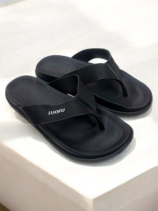 LUOFU Classic Black Comfort Flip-Flops E6220-E01