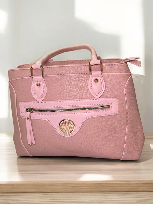 Elegant Dual-Tone Handbag with Gold Detailing (GS)