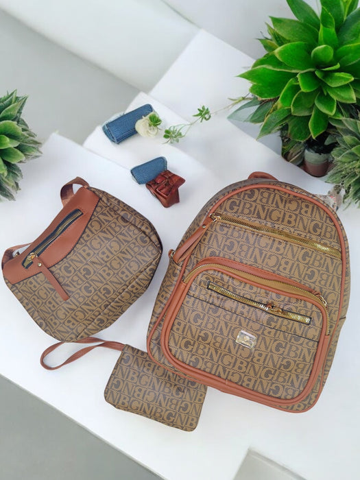 Monogram 3-Piece Backpack by GRENOBIL- A5264