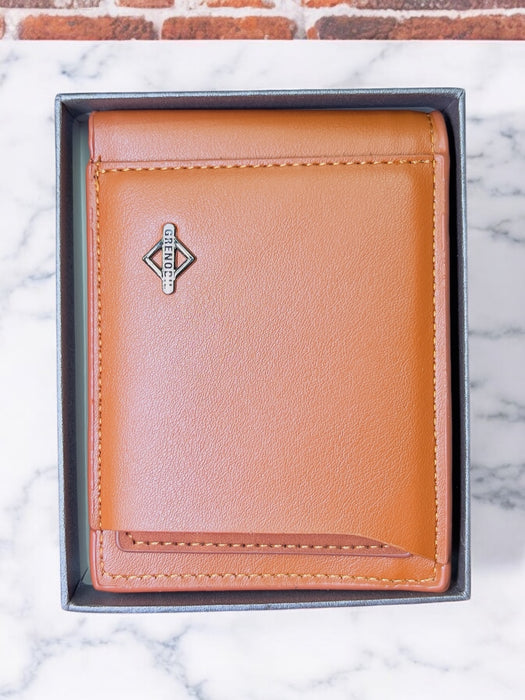 Luxe Dual-Tone Leather Wallet - Brown by Grenobil D676