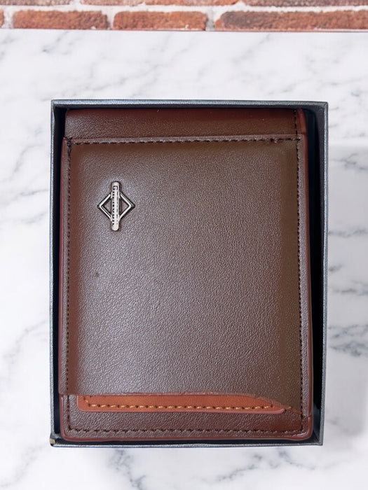 Luxe Dual-Tone Leather Wallet - Brown by Grenobil D676