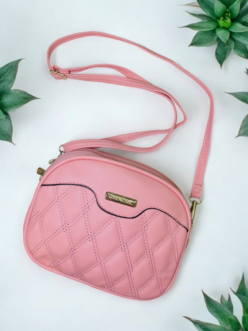 Grenobil Blush Diamond Stitch Crossbody Bag CJ-6534