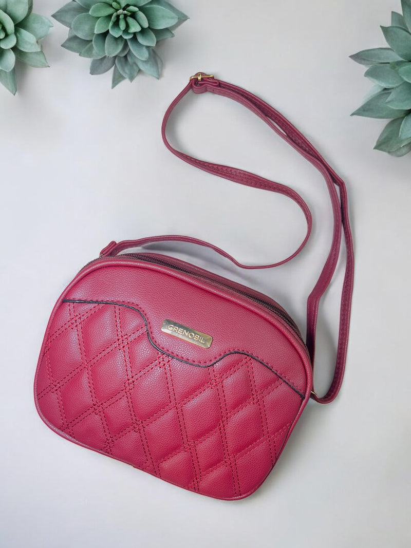 Grenobil Blush Diamond Stitch Crossbody Bag CJ-6534