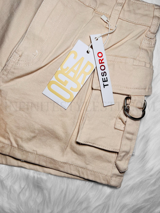 Tesoro Cargo Essnce Flap Pocket Side Denim Shorts