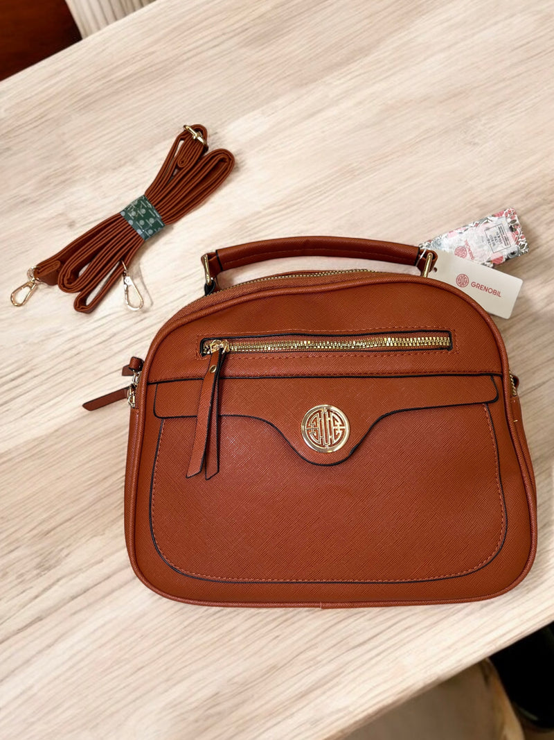 Chic Elegance - Grenobil Handbag with Gold Accents