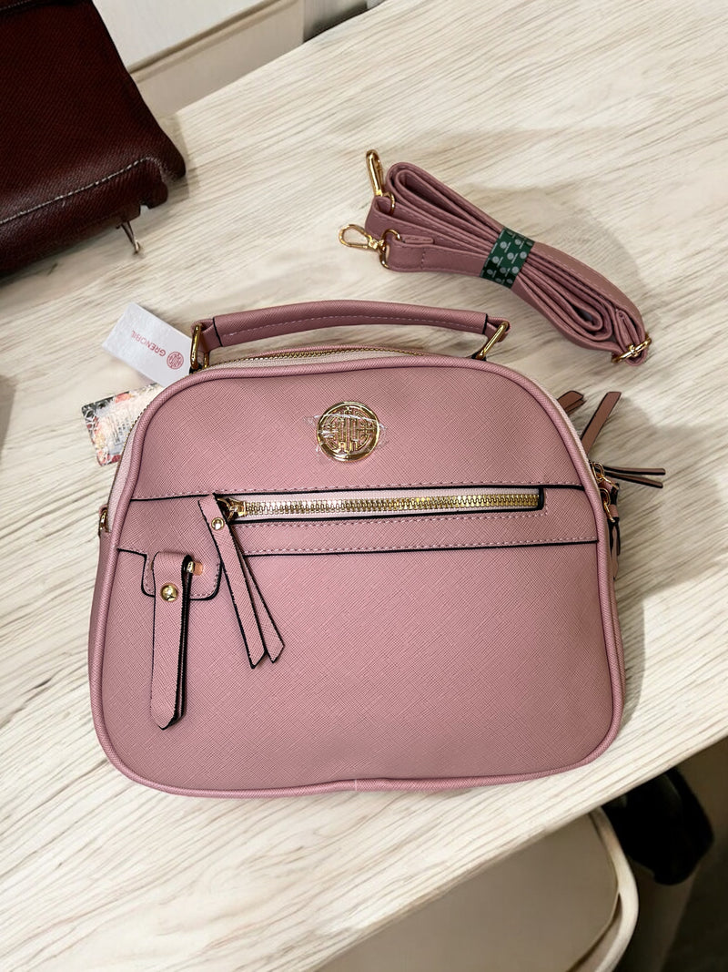 Chic Elegance - Grenobil Handbag with Gold Accents