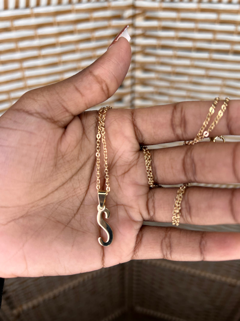 Stainless Steel Alphabets Pendant Necklace