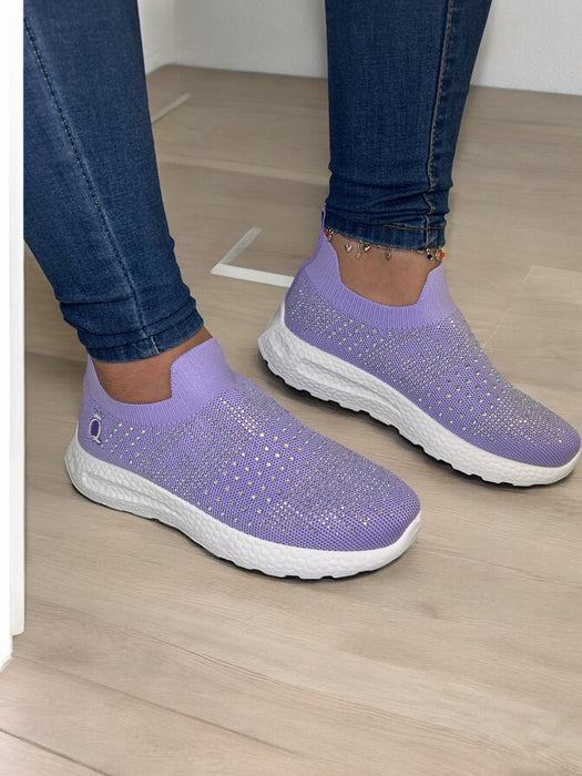 SHIDaQIN Ultra Comfort Knit Slip On Sneakers