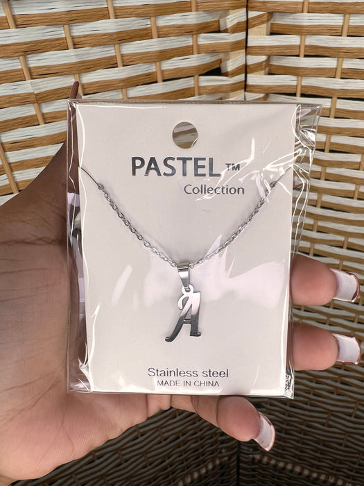 Stainless Steel Alphabets Pendant Necklace
