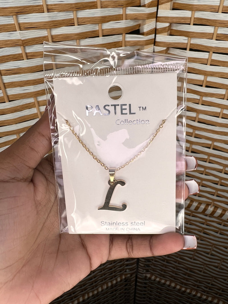 Stainless Steel Alphabets Pendant Necklace