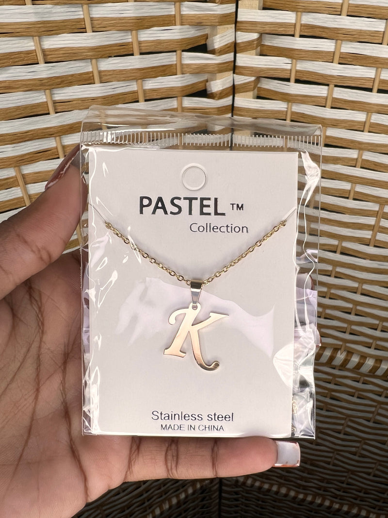 Stainless Steel Alphabets Pendant Necklace