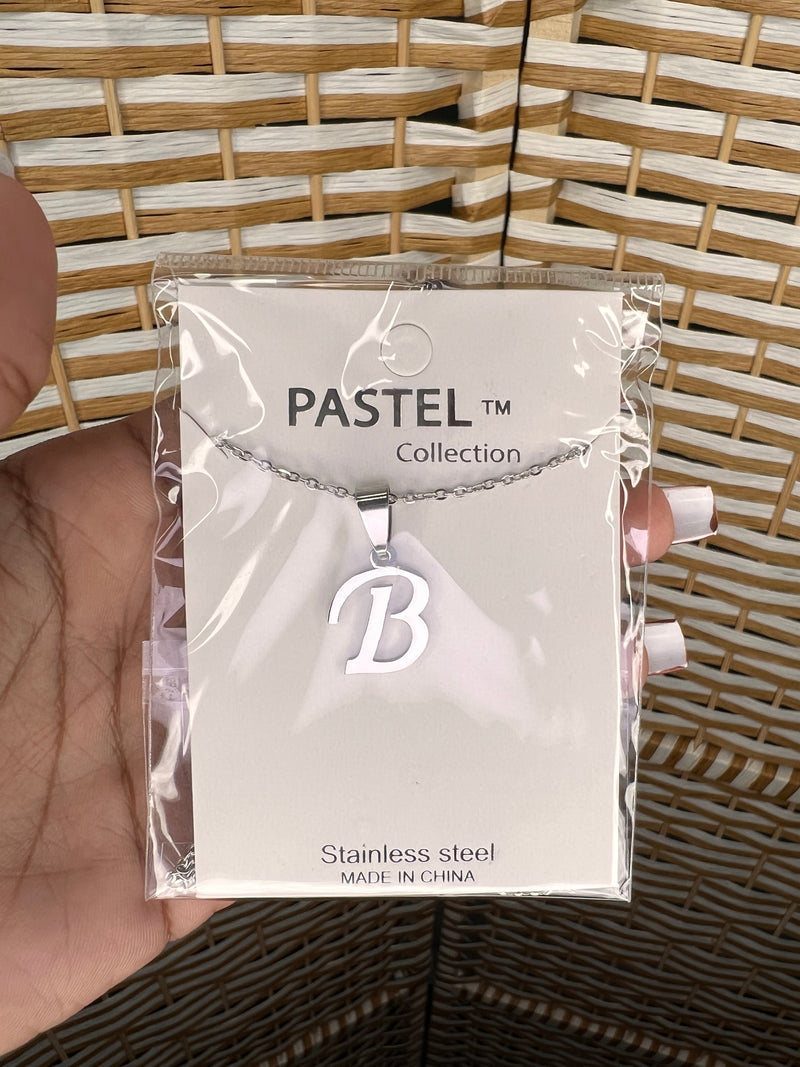 Stainless Steel Alphabets Pendant Necklace