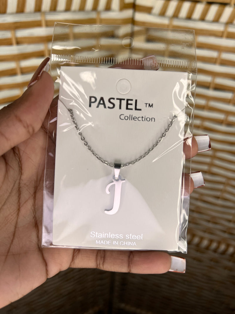 Stainless Steel Alphabets Pendant Necklace