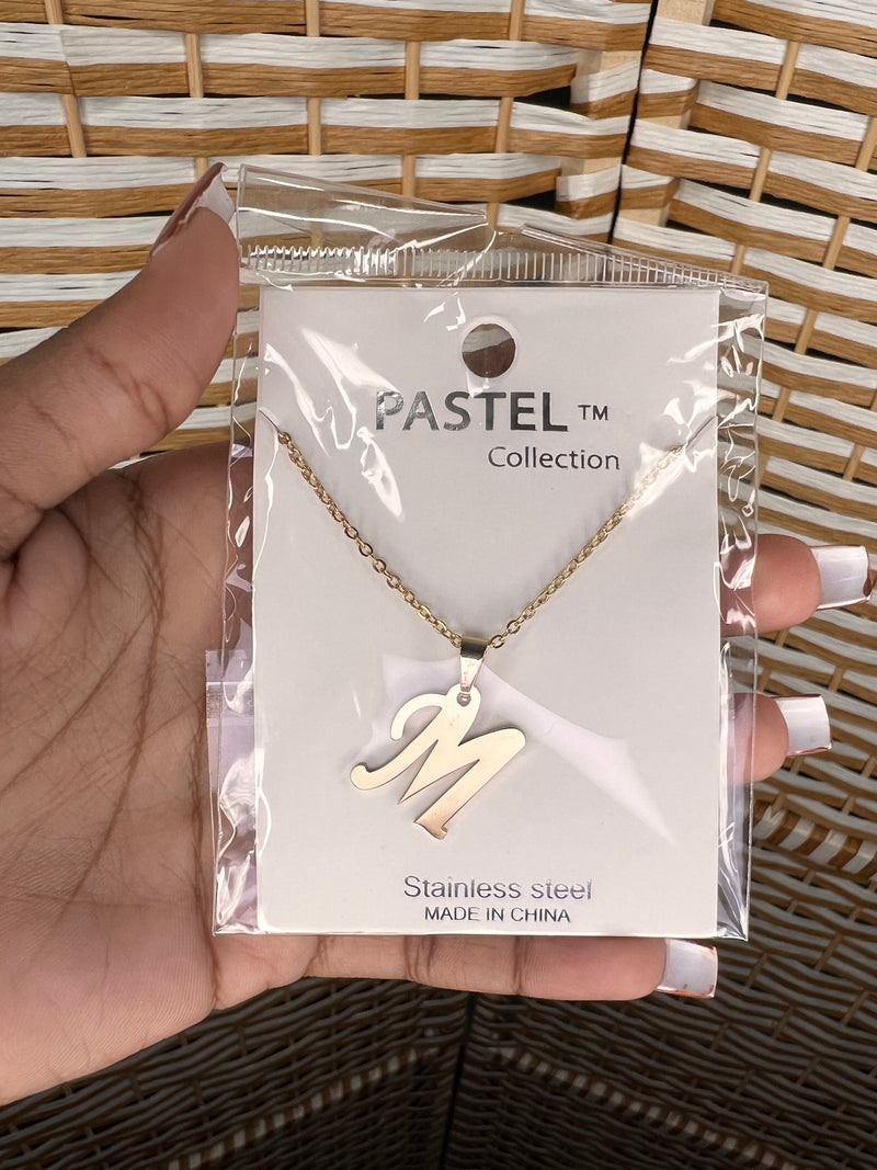 Stainless Steel Alphabets Pendant Necklace