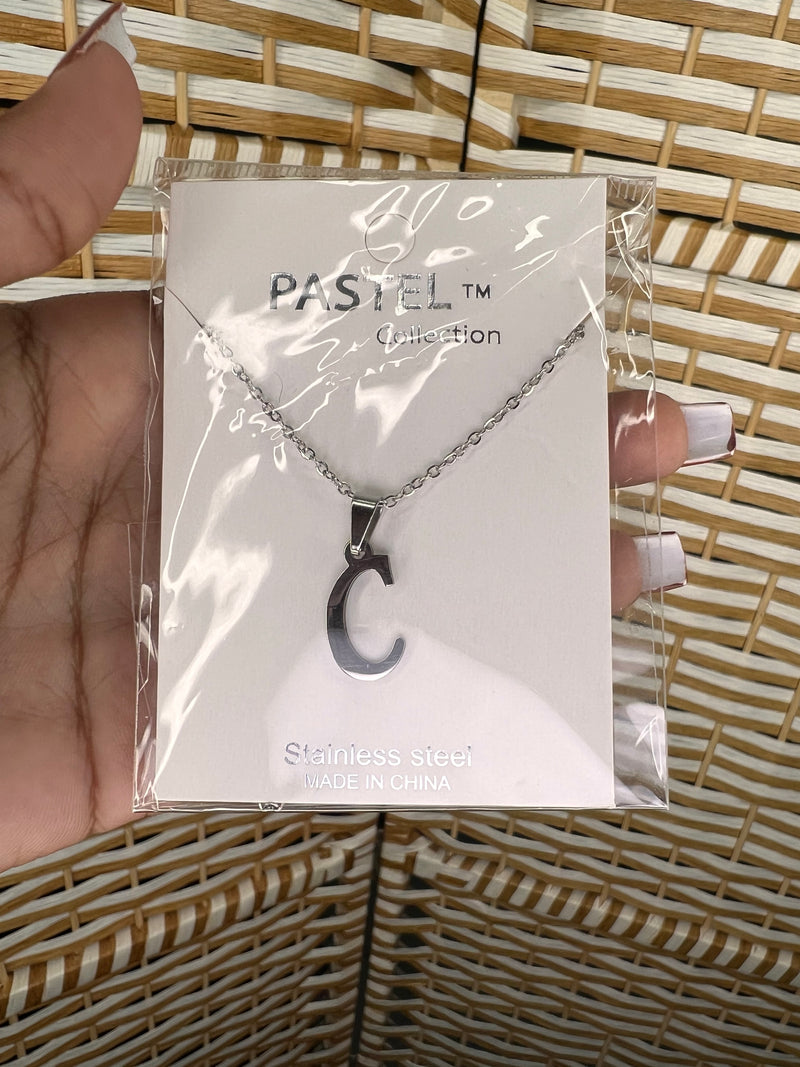 Stainless Steel Alphabets Pendant Necklace