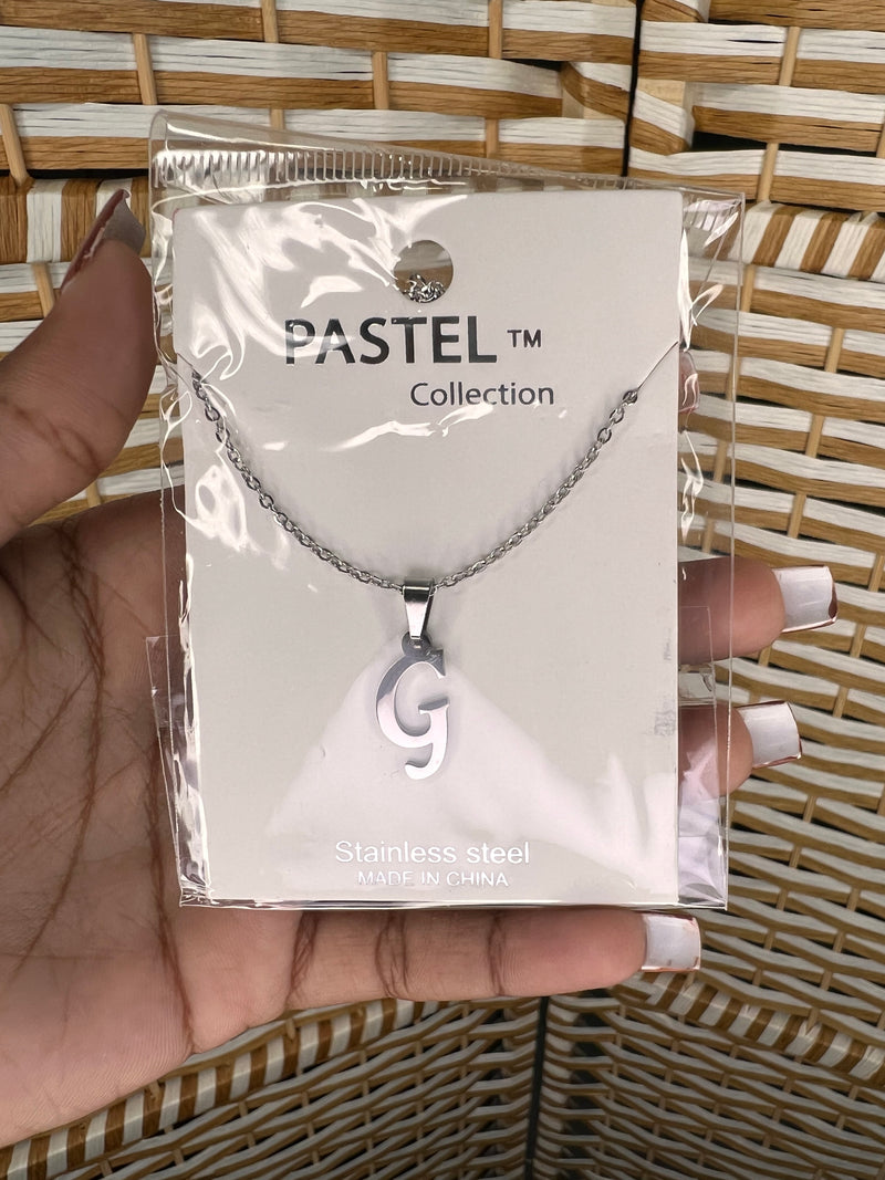 Stainless Steel Alphabets Pendant Necklace