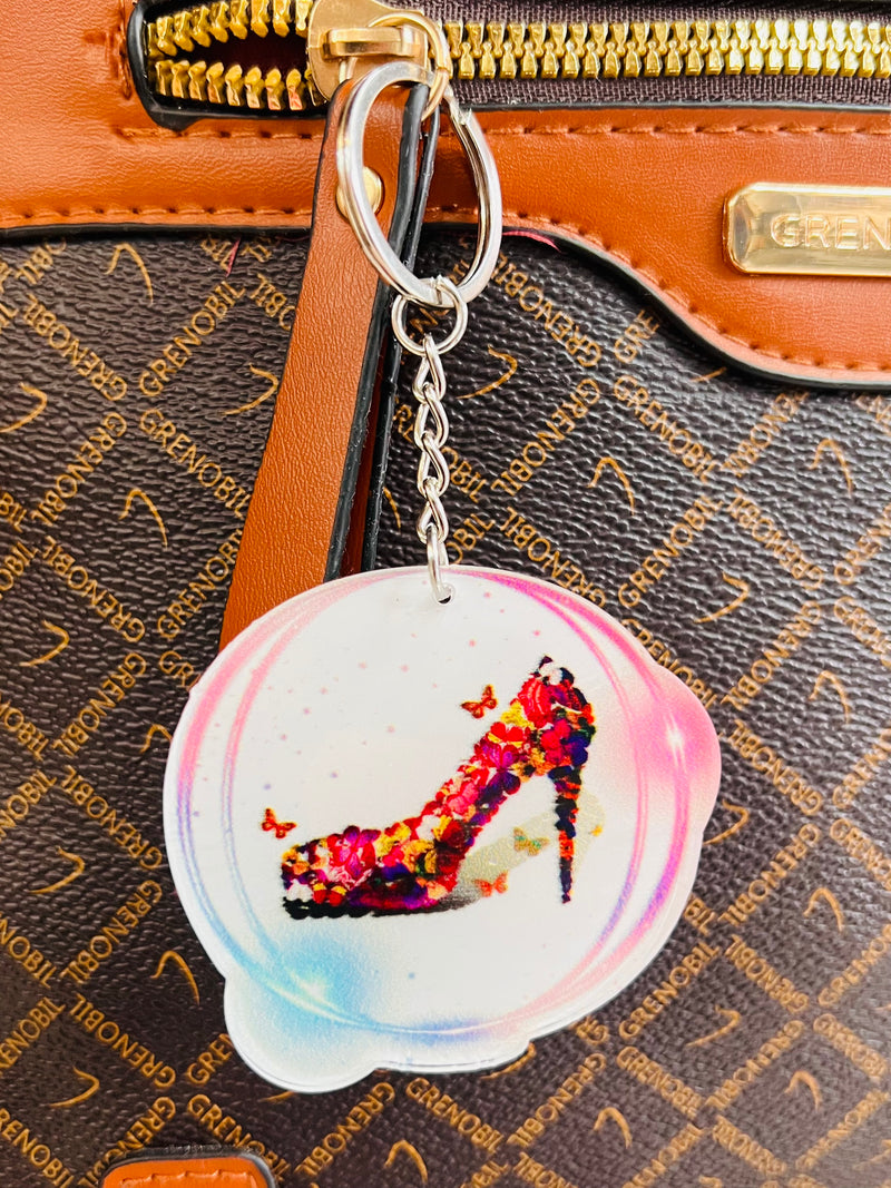Floral Stiletto Charm Keychain – Butterfly Edition IS-keychain