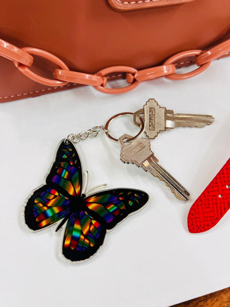 Holographic Rainbow Butterfly Keychain VF-keychain