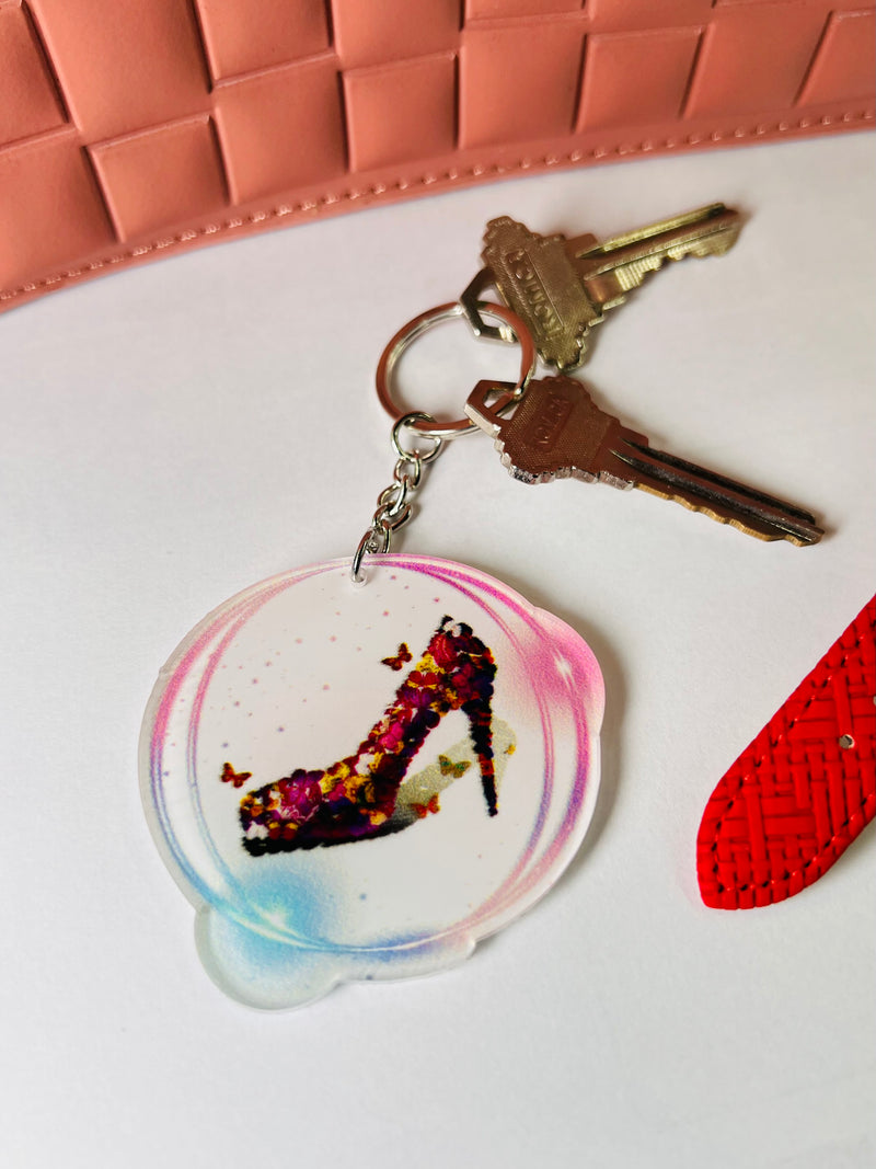 Floral Stiletto Charm Keychain – Butterfly Edition IS-keychain