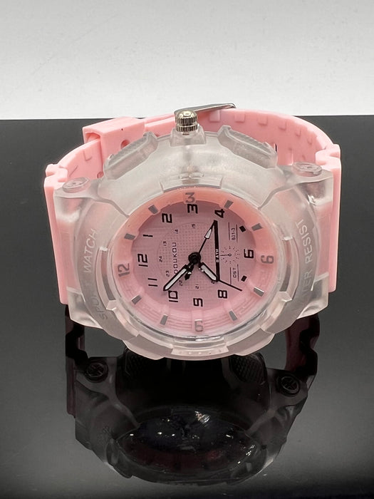 1pc Women's Small Round Transparent Watch With Acrylic Case