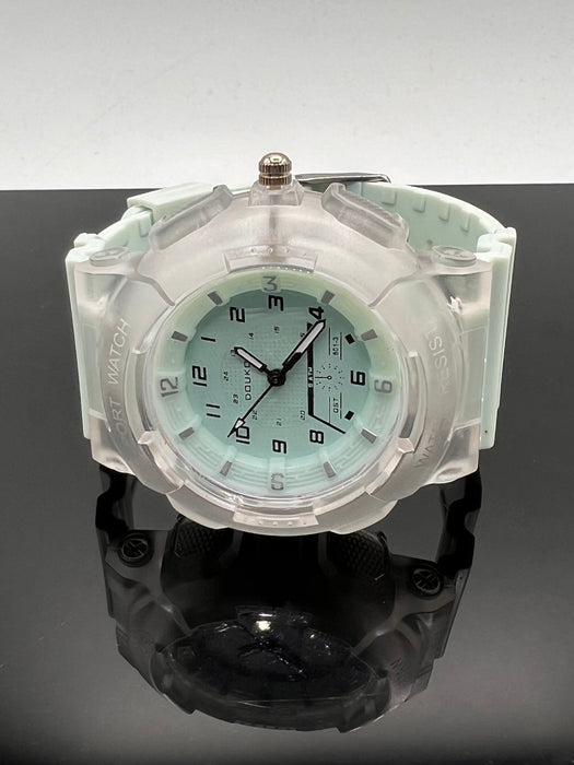1pc Women's Small Round Transparent Watch With Acrylic Case