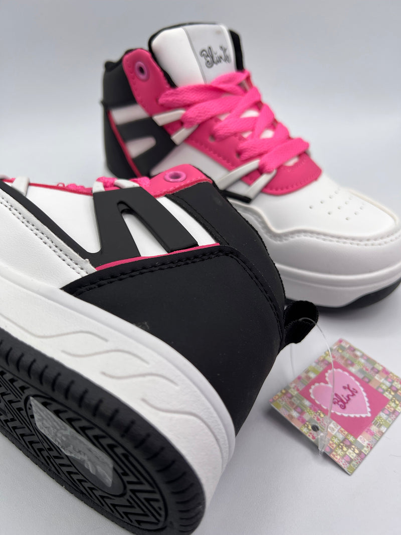 Girls Color Block Lace-Up Front High Cut Skate Shoes