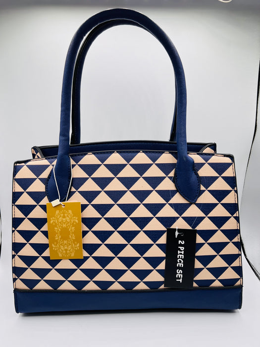 2 Pcs Plaid Versatile Tote Women's Bag Large Capacity Canvas Cowhide Bag Solid Simple Shoulder Bag Multifunctional Handbag