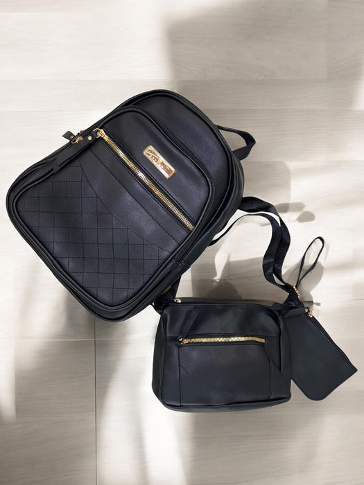 3-Piece Elegant Essentials 3-in-1 Backpack Set