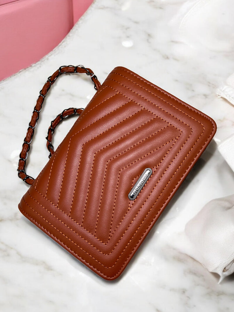 Sophisticated Chevron Quilted Hand Bag Trio Set D9198