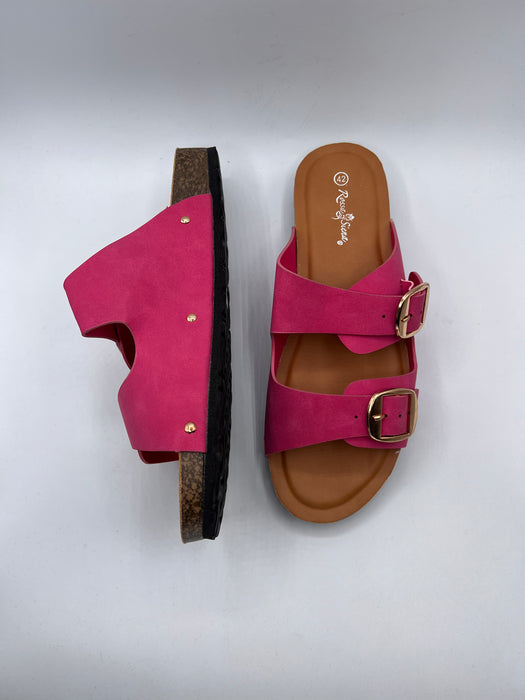 Rosa🥀Siena Soft Footbed Nubuck Double Buckle Sandals