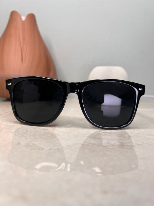 Designer Super Dark Round Sunglasses UV400 Casual Blacked Out 80's Retro Shades