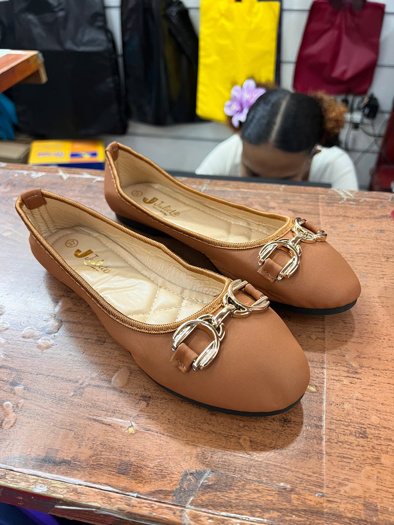 Horsebit Trim Ballet Flats A-036
