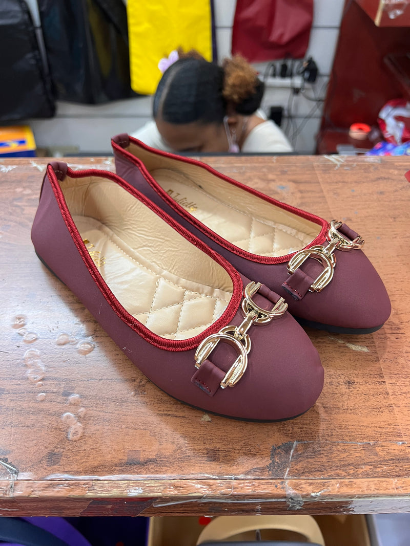 Horsebit Trim Ballet Flats A-036