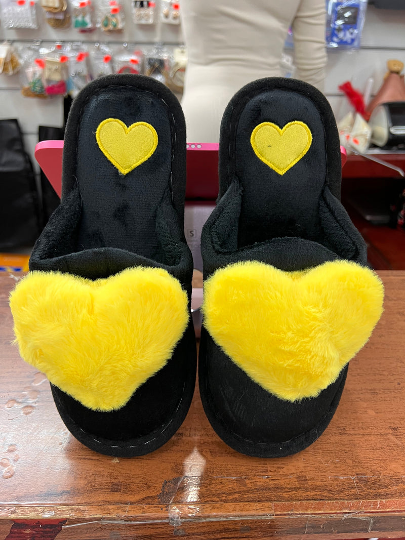 Cozy Heart Plush House Bedroom Slippers A-094