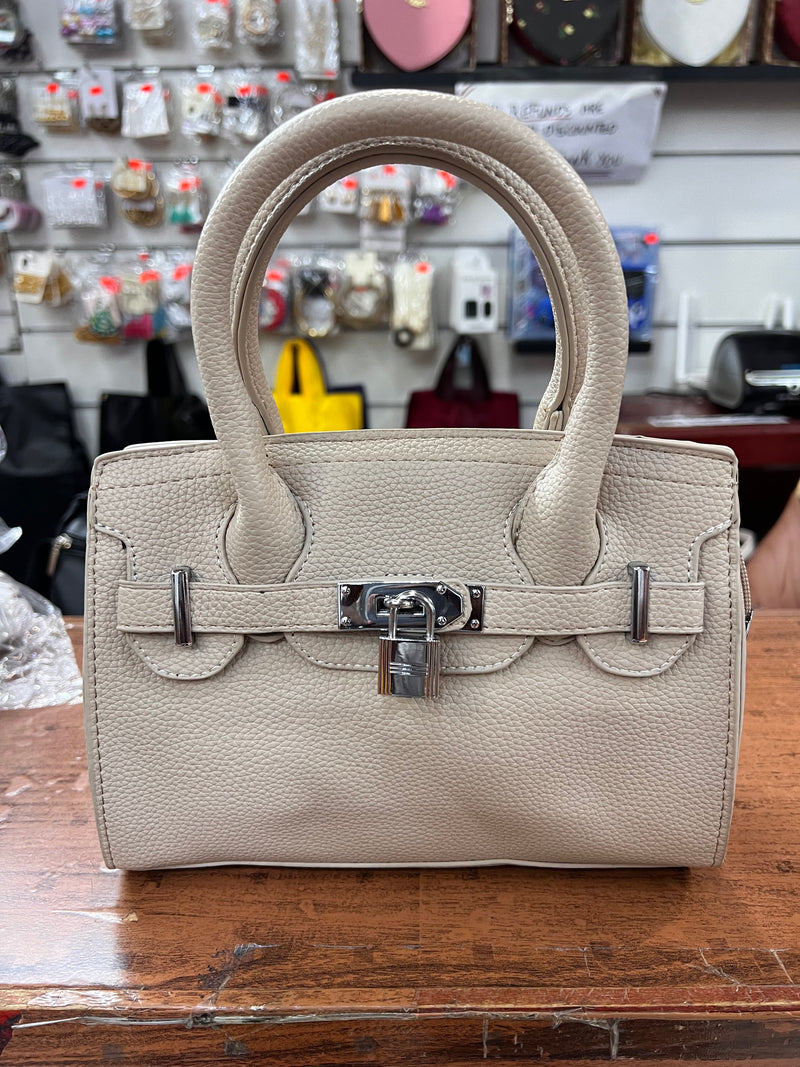 Elegant Lock Detail Structured Mini Handbag A-069